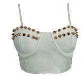 Top Cropped com Spikes Branco